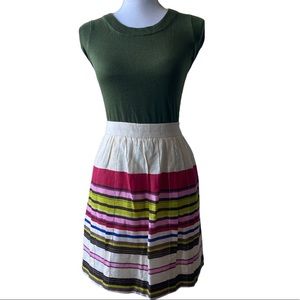 Loft Multi Colored Tripped Skirt Size 8P